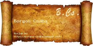 Borgos Csaba névjegykártya